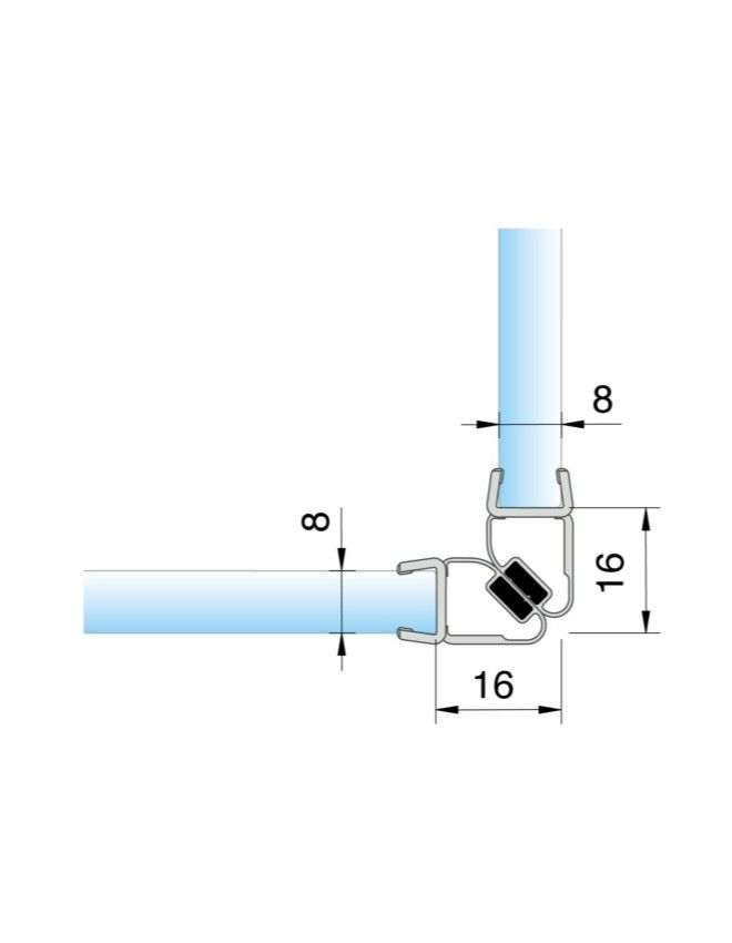Magnetické tesnenie na 90°