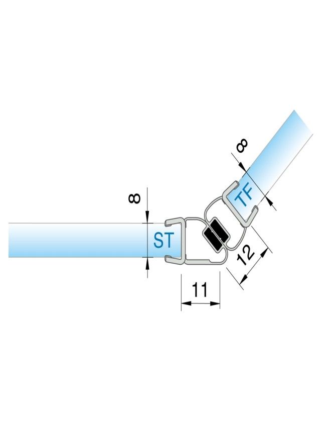 Magnetické tesnenie na 135°