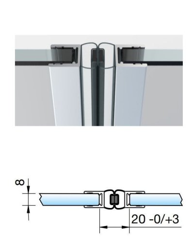 Magnetické tesnenie sprchového kúta 180°