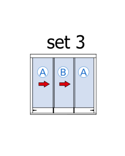 Skladacia stena pre 3 posuvné krídla