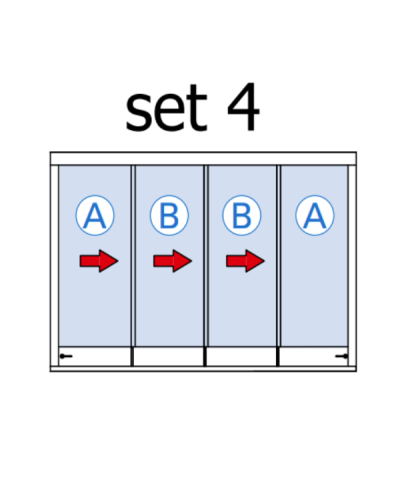 Skladacia stena pre 4 posuvné krídla