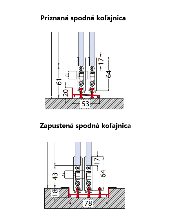 Skladacia stena pre 2 posuvné krídla