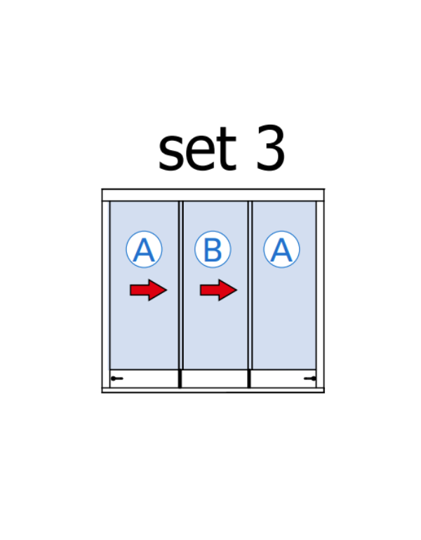 Skladacia stena pre 3 posuvné krídla