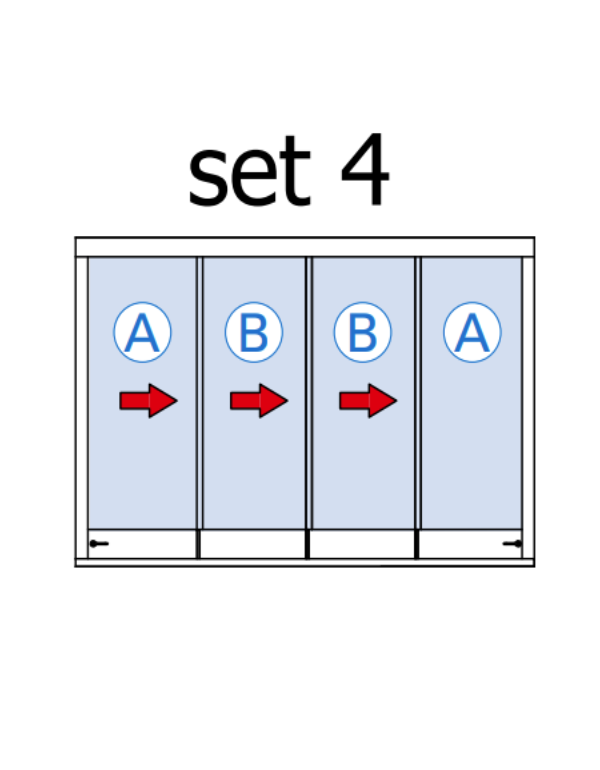 Skladacia stena pre 4 posuvné krídla