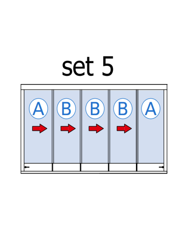 Skladacia stena pre 5 posuvných krídel