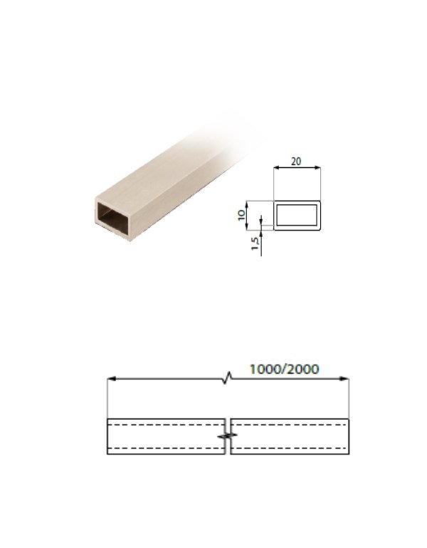Stabilizačná tyč 20x10- hranatá