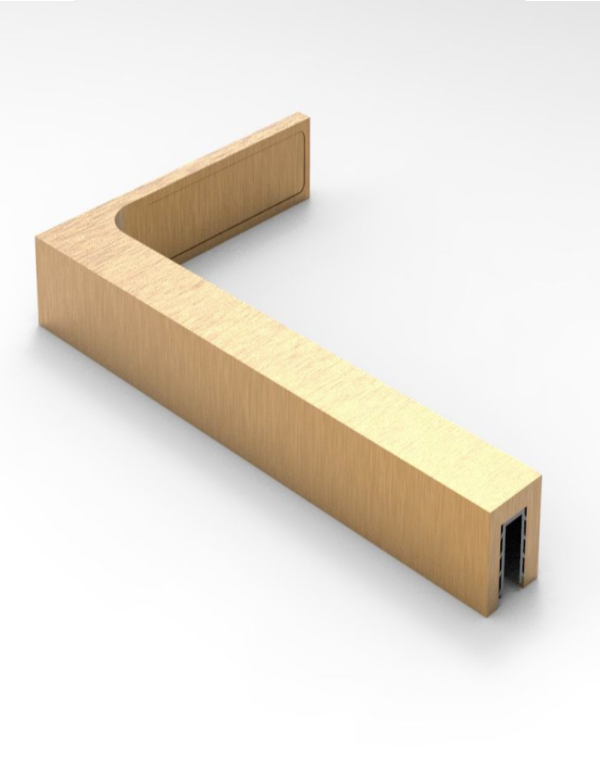 Stabilizačný uholník stena-sklo 90°, ľavý
