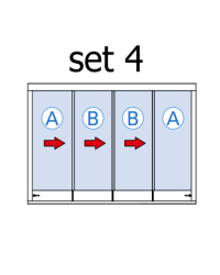 Skladacia stena pre 4 posuvné krídla