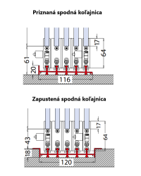 Skladacia stena pre 5 posuvných krídel