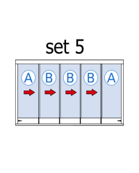 Skladacia stena pre 5 posuvných krídel