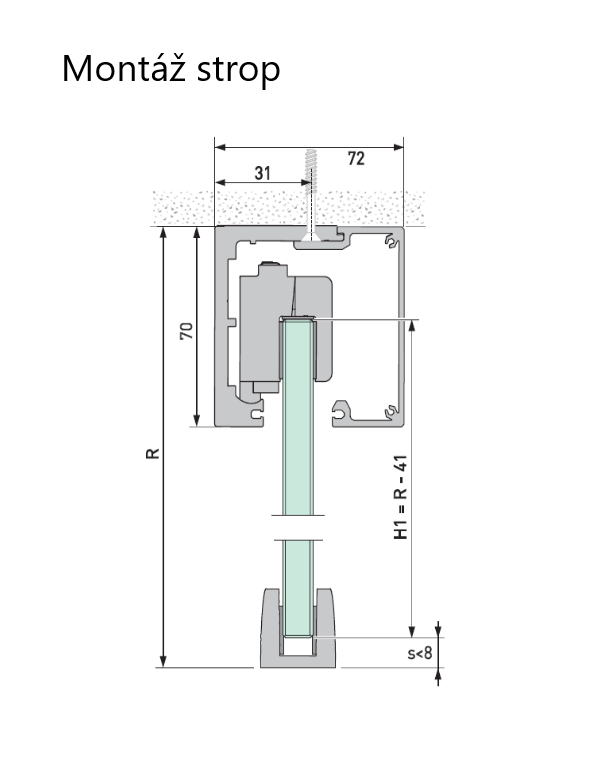 Vodiaca koľajnica Portavant 80